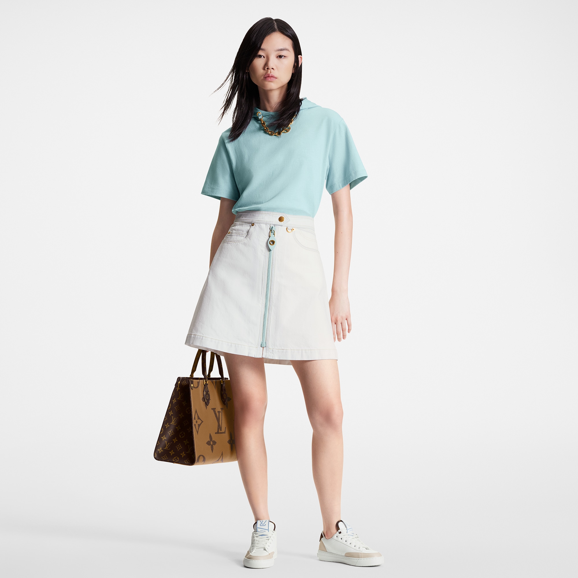 White denim mini outlet skirt uk